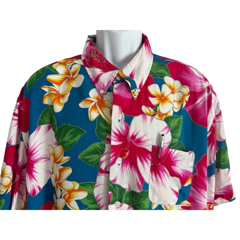 Polo Ralph Lauren Hawaiian Shirt Men XXL Viscose Floral Tropical‎ AOP Button Up